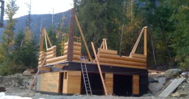 Log home with double garage